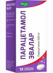 Парацетамол Эвалар табл. шип. 500 мг 12 шт.